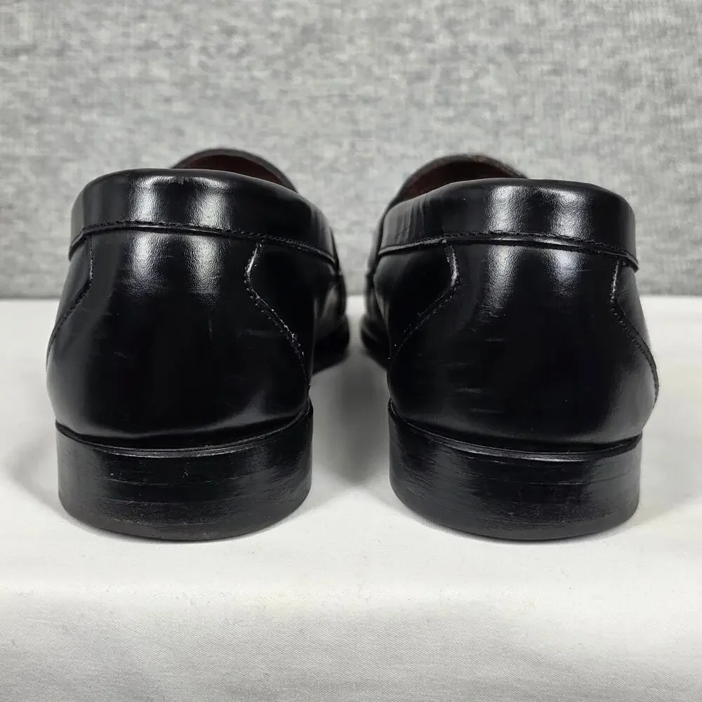 ALLEN EDMONDS WALDEN MOC-TOE BLACK LEATHER PENNY LOAFERS – MEN'S SIZE 8.5D